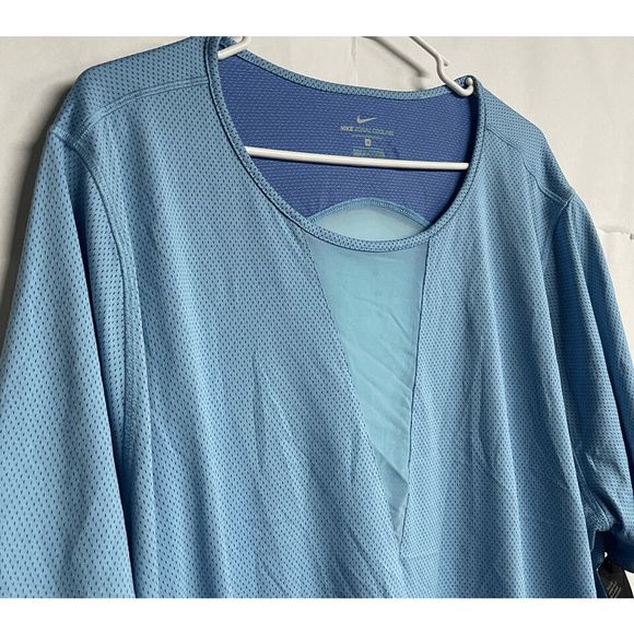 NEW Womens 3X Plus Size NIKE Zonal Cooling Relay Running Top 844845-010 Blue - Picture 6 of 8